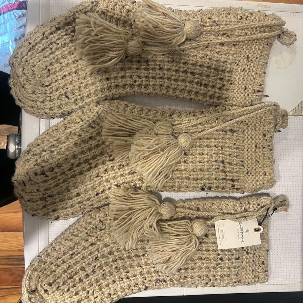 Knitted Stockings with Tassels - Hearth and Hand for Magnolia at Target